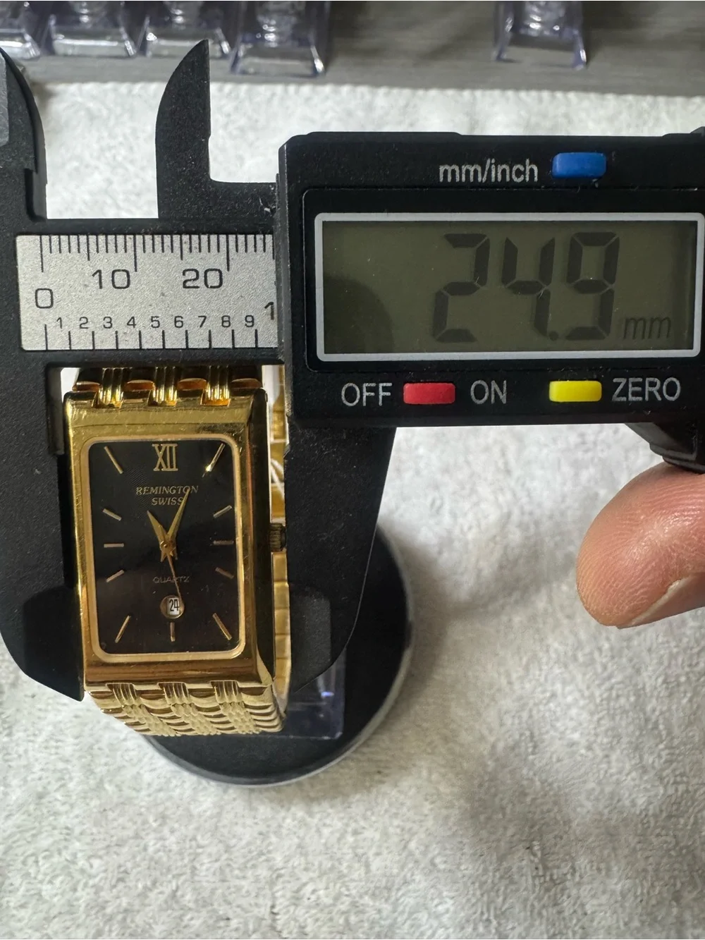 Remington Gold and Black Rectangular Men's Dress Watch